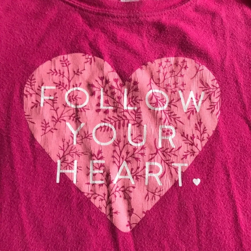 Old Navy Long Sleeve Pink Top “Follow Your Heart”
